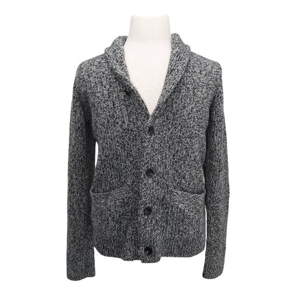 Abercrombie & Fitch Gray Shawl Collar Cardigan Sweater Men’s M Academia Preppy - Picture 1 of 7